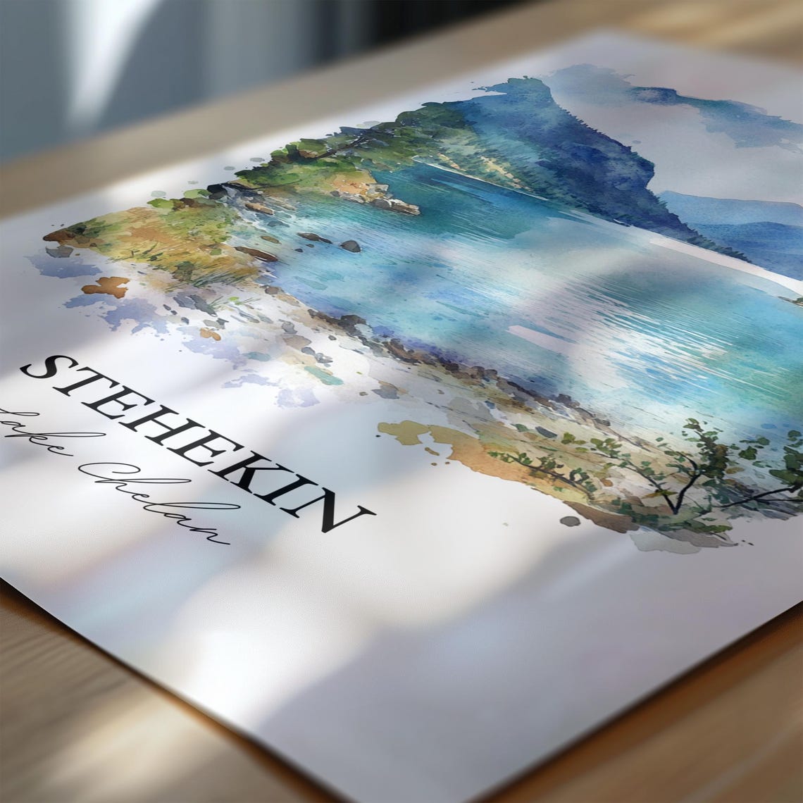 Stehekin Lake Chelan Watercolor Turquoise Mountain Lake Poster - Image 6