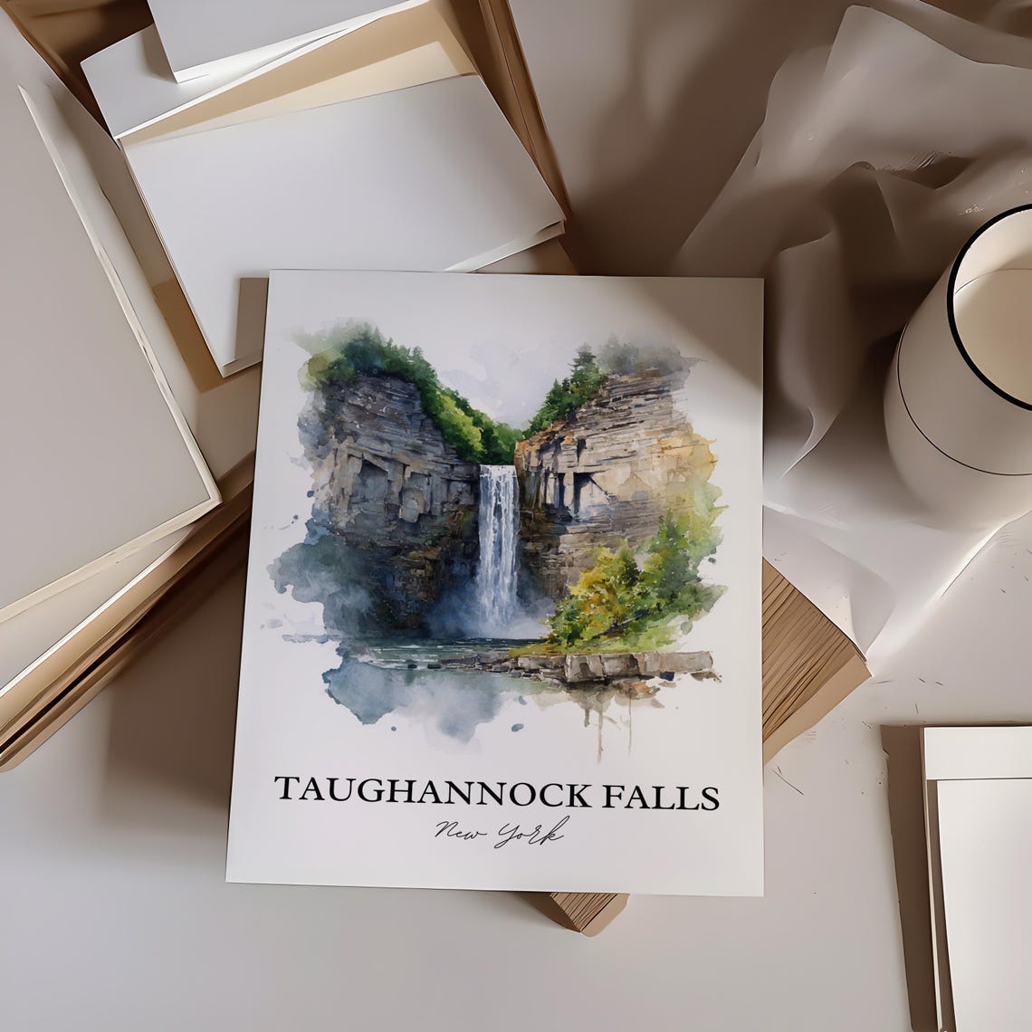 Taughannock Falls New York Finger Lakes Gorge Waterfall Travel Poster - Image 4