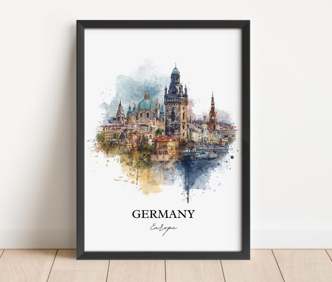 Germany Watercolor Travel Poster, Europe Art Print - Image 4