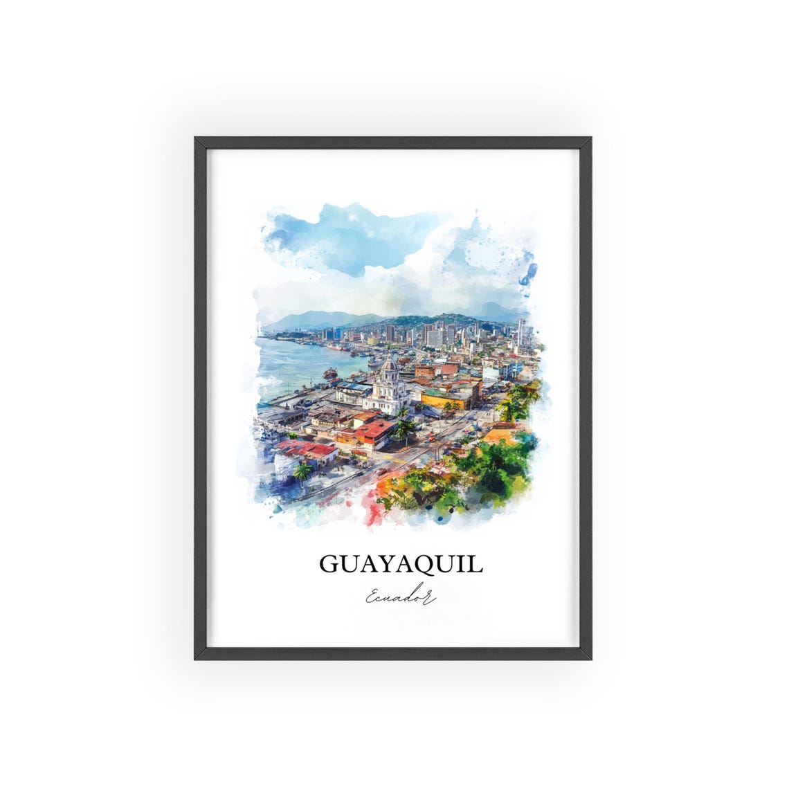 Guayaquil Wall Art Ecuador Print Watercolor Gift Travel Poster Housewarming - Image 2