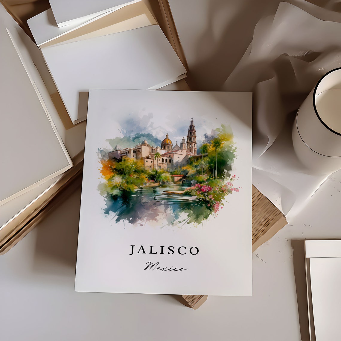 Jalisco Traditional Travel Art Mexico Poster Print Wedding Gift Birthday Present Custom Text Perfect - Image 6