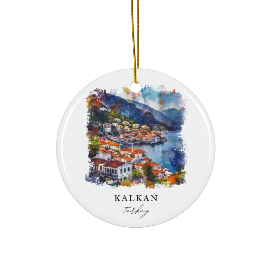 Kalkan Turkey Travel Poster, Christmas Decor Gift