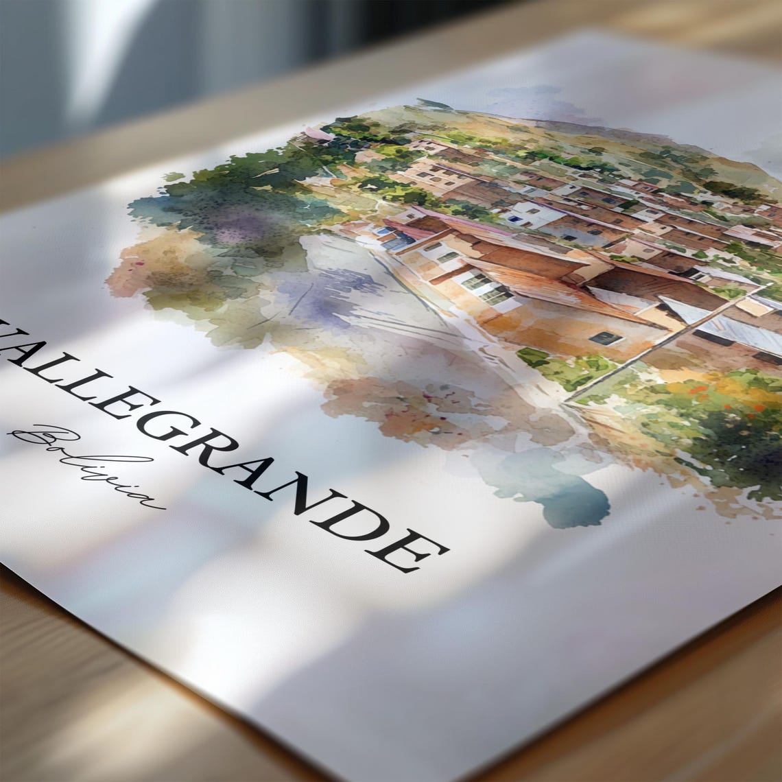 Vallegrande Watercolor Travel Poster, Bolivia - Image 7