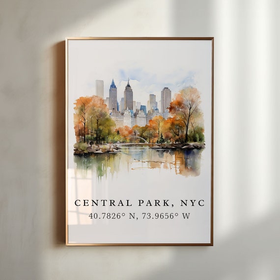 Central Park NYC Traditional Travel Poster, New York City