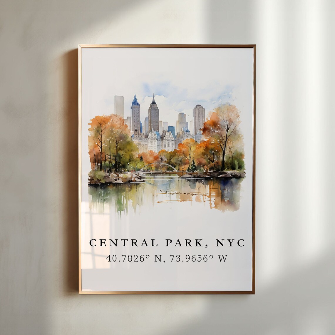 Central Park NYC Traditional Travel Poster, New York City