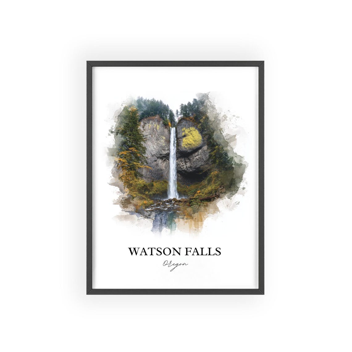 Scenic Watson Falls Oregon Clearwater River Waterfall Poster - Image 2