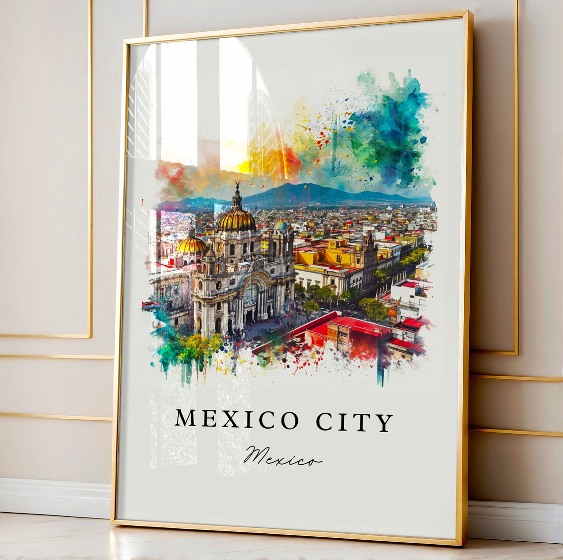 Mexico City Wall Art Print Cdmx Wedding Gift Birthday Present Custom Text Perfect - Image 4