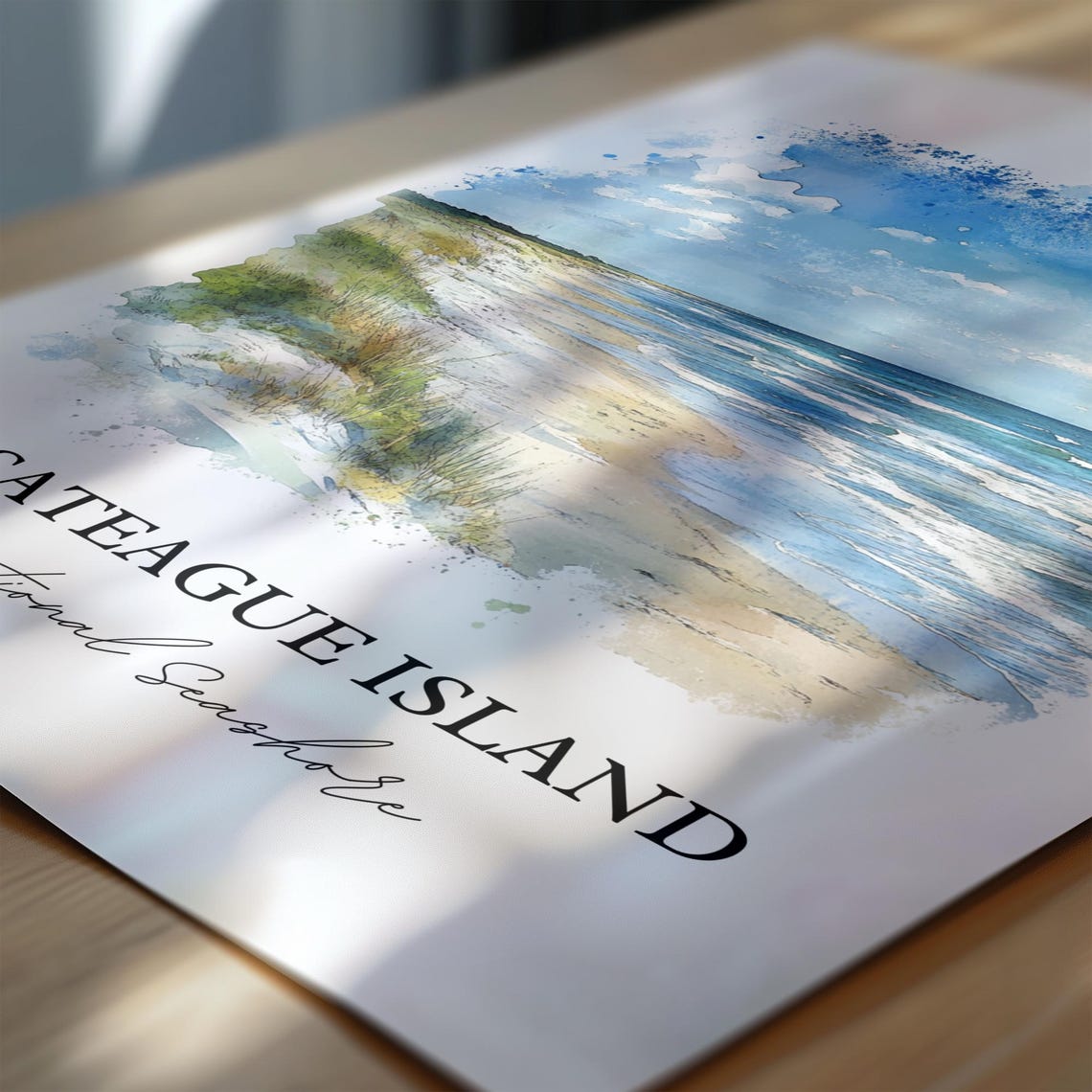 Assateague Island National Seashore Beach Dune Watercolor Poster - Image 6