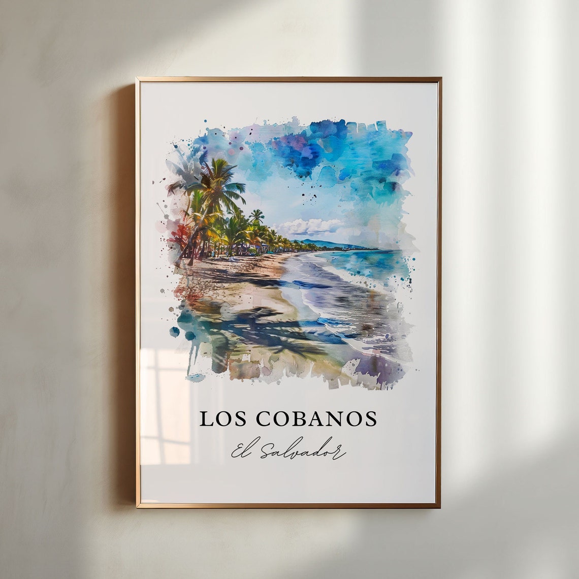 Los Cobanos Art Los Cobanos Print Sonsonate Watercolor Los Cobanos El Salvador Gift Travel Print Travel Poster Housewarming Gift
