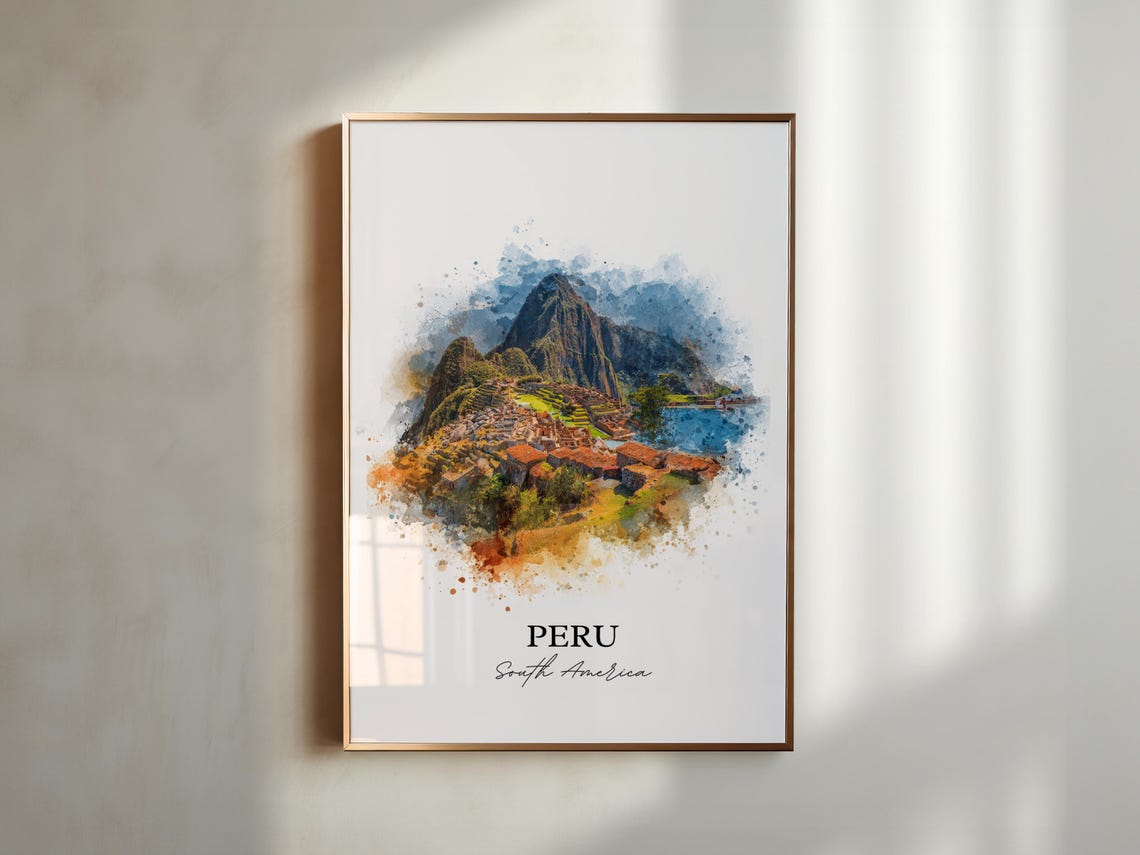 Peru Wall Art Print Watercolor Country Gift Travel Poster Housewarming - Image 5