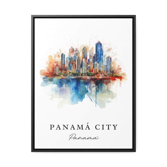 Panama City Traditional Travel Art Poster Wedding Gift Birthday Present Custom Text Personalized