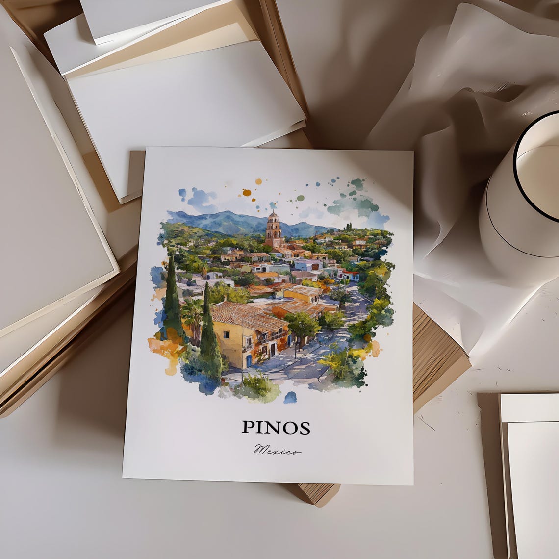Pinos Mexico Wall Art Zacatecas Print Watercolor Gift Travel Poster Housewarming - Image 2