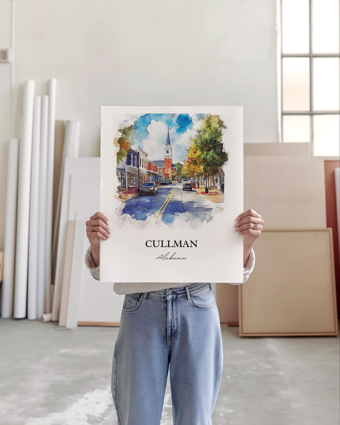 Cullman, Alabama Watercolor Travel Poster Print - Image 2