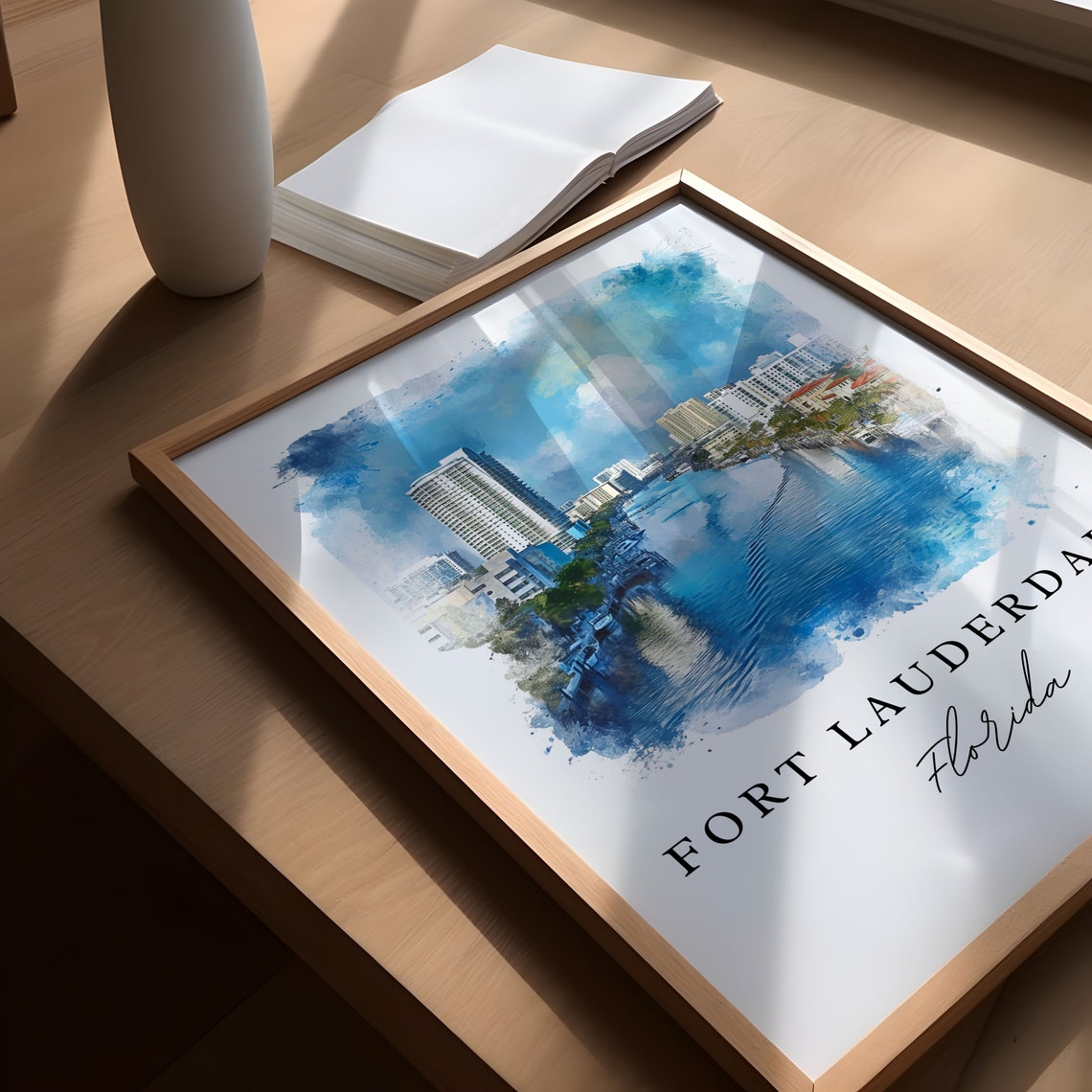 Fort Lauderdale Florida Intracoastal Waterfront Skyline Poster - Image 5