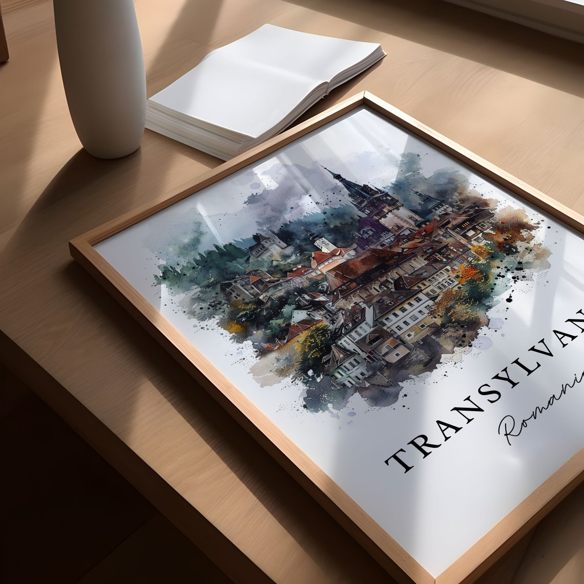 Transylvania Region Watercolor Travel Poster, Romania - Image 5