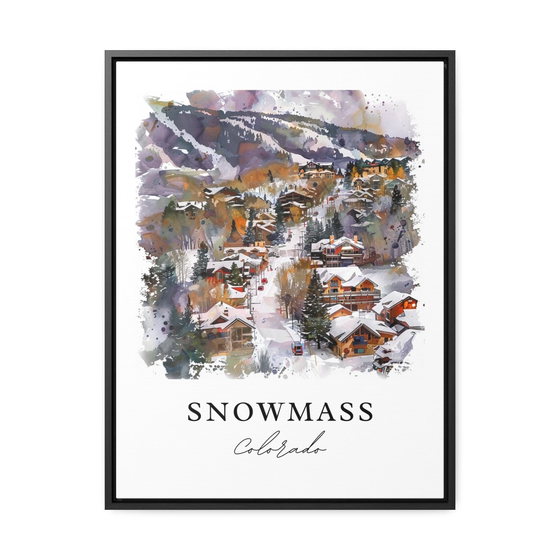 Snowmass Colorado Travel Poster, Watercolor Print - Image 3
