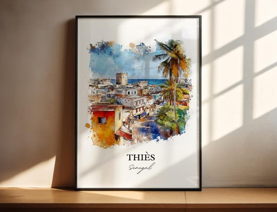 This Wall Art Senegal Print Watercolor Africa Gift Travel Poster Housewarming