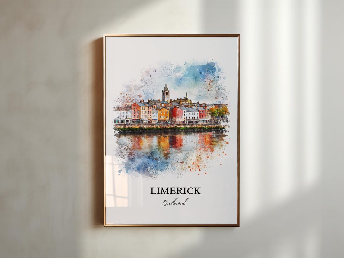 Limerick Watercolor Travel Poster, Munster Province - Image 4