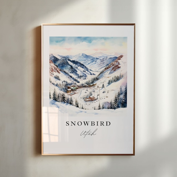 Snowbird Ski Area Traditional Travel Art Utah Poster Print