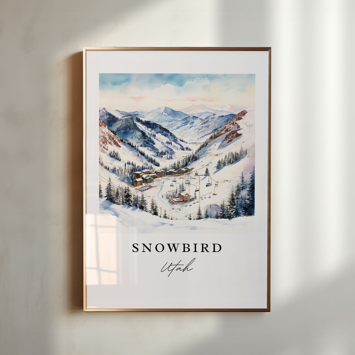 Snowbird Ski Area Traditional Travel Art Utah Poster Print