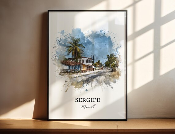Sergipe Brazil Wall Art Print Watercolor Gift Travel Poster Housewarming