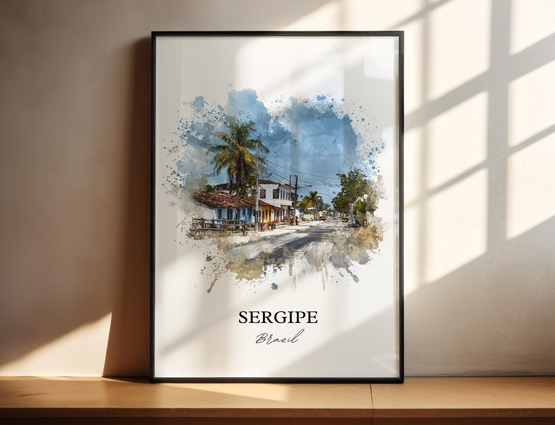 Sergipe Brazil Wall Art Print Watercolor Gift Travel Poster Housewarming