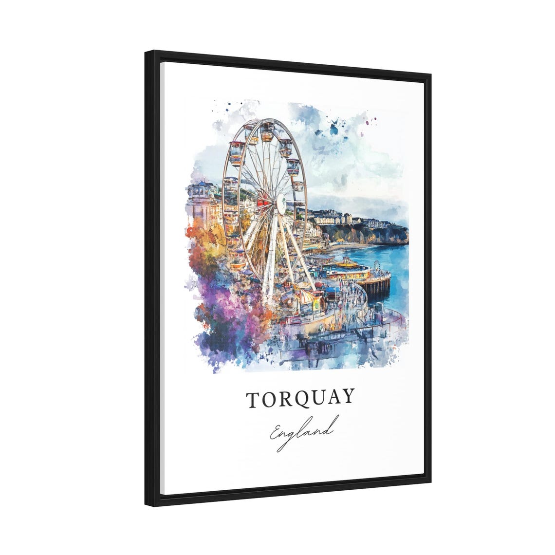Torquay Watercolor Travel Poster, Devon England - Image 2