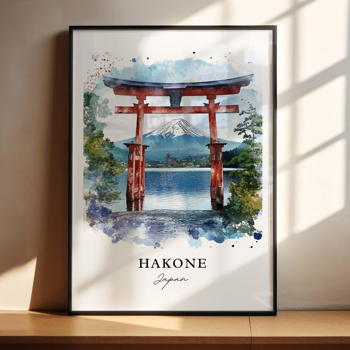 Hakone Japan Watercolor Travel Poster, Fuji Izu - Image 4
