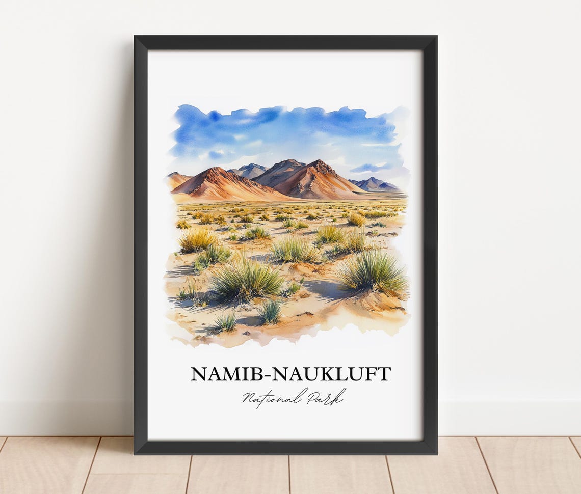 Namib Naukluft National Park Desert Mountains Watercolor Poster - Image 3