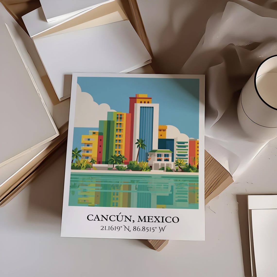 Cancun Mexico Art Retro Travel Home Decor Gift Prints Housewarming - Image 4