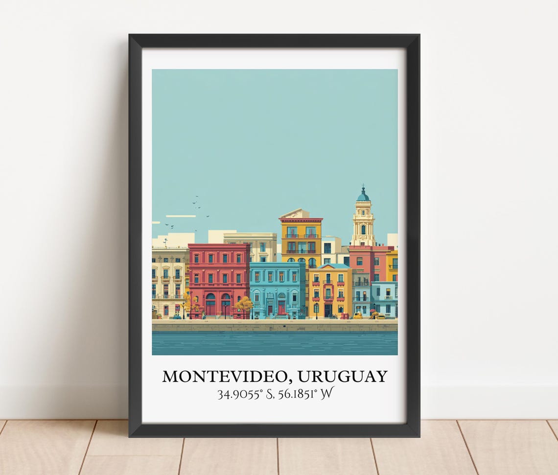 Montevideo Art Retro Travel Home Decor Uruguay Gift Prints Housewarming - Image 3