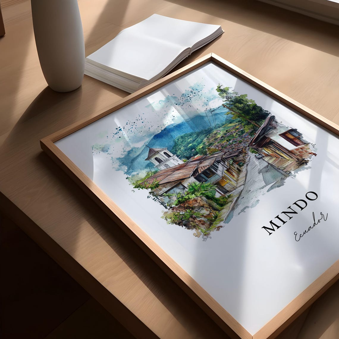 Mindo Ecuador Wall Art Print Valley Watercolor Gift Travel Poster Housewarming - Image 5