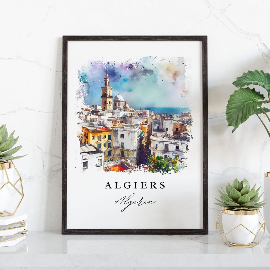 Algiers Algeria Custom Text Art Print - Image 4