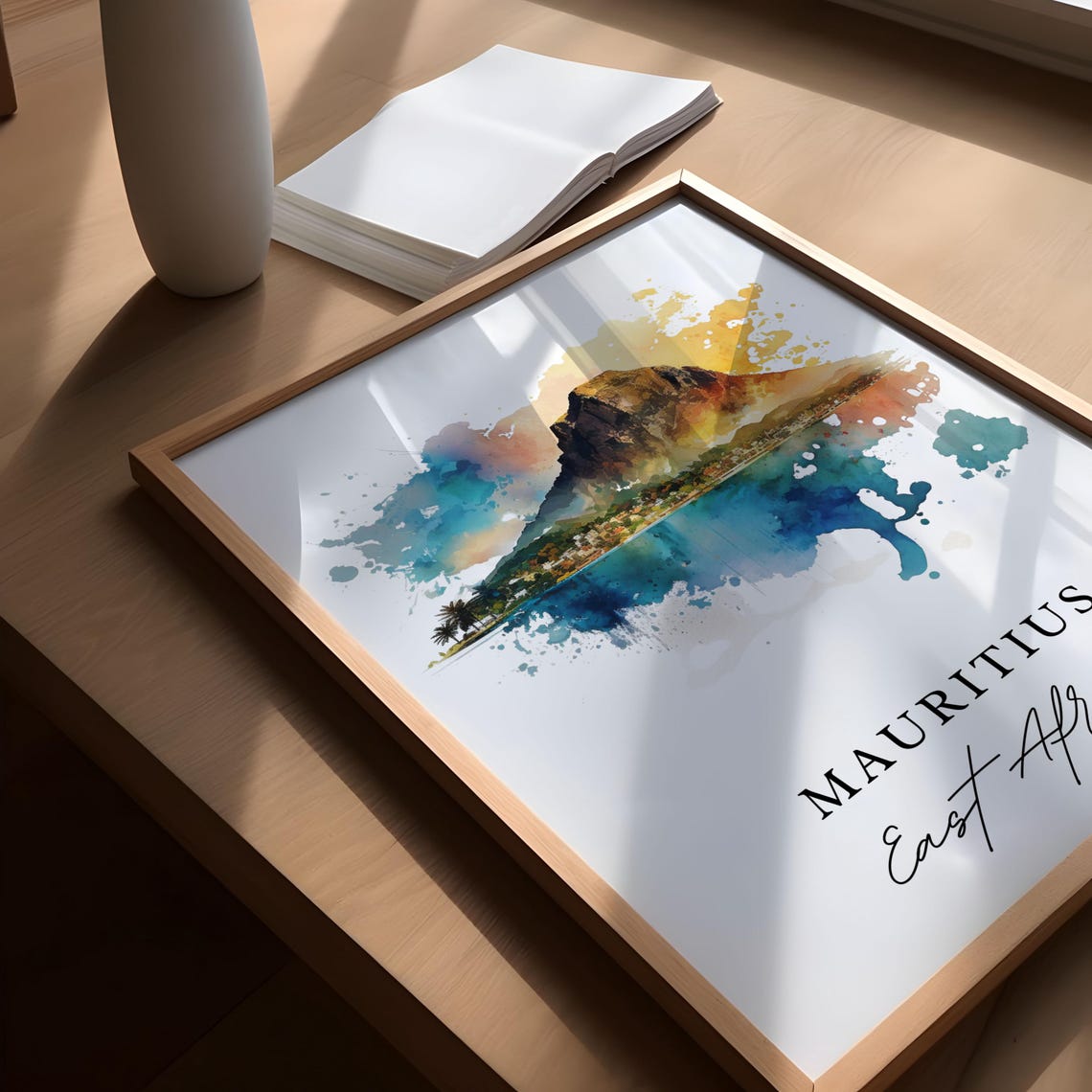 Mauritius Wall Art East Africa Poster Wedding Gift Eastern Present Custom Text Personalized - Image 3