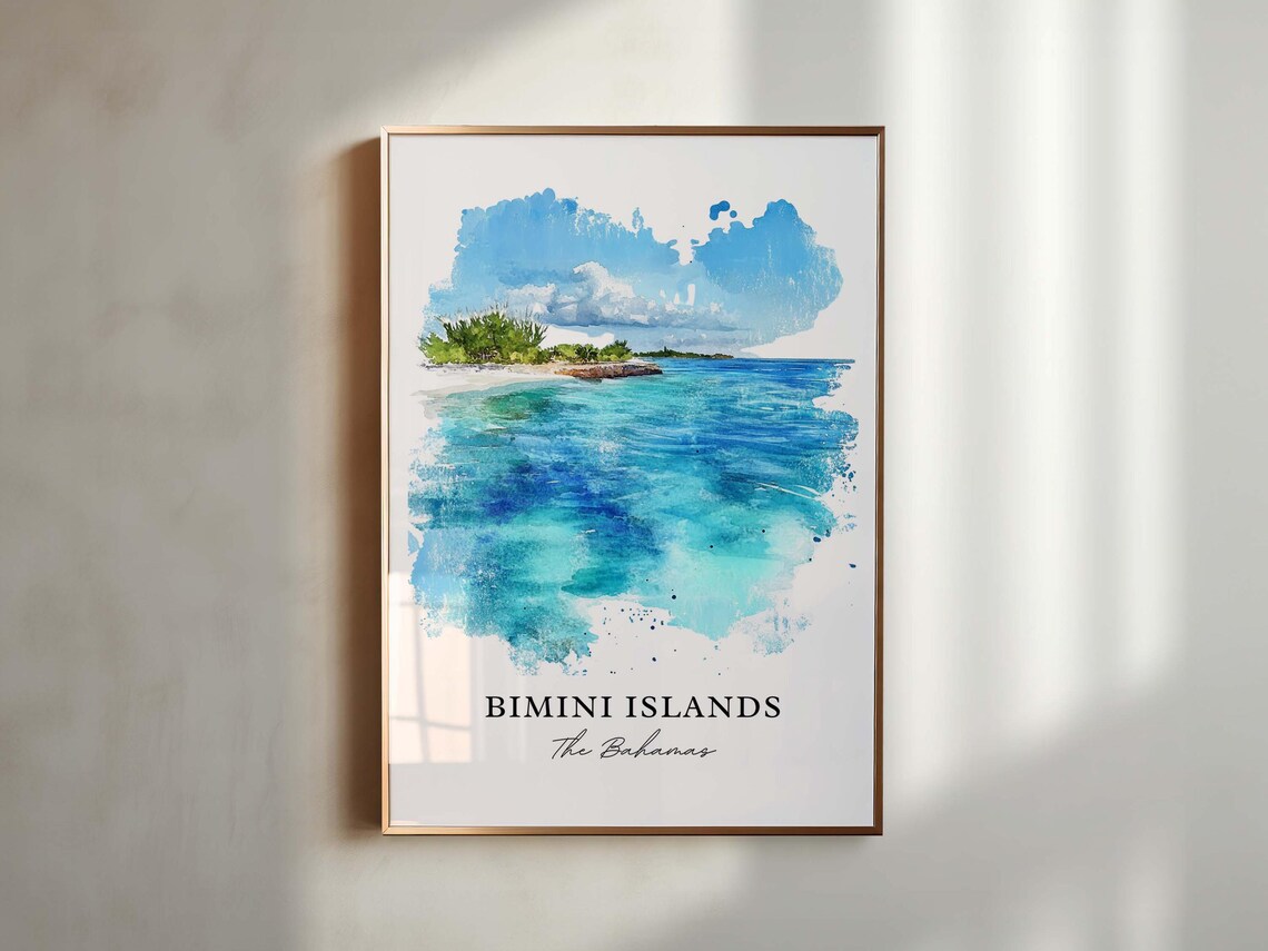 Bimini Islands Watercolor Travel Poster Art Print - Image 3