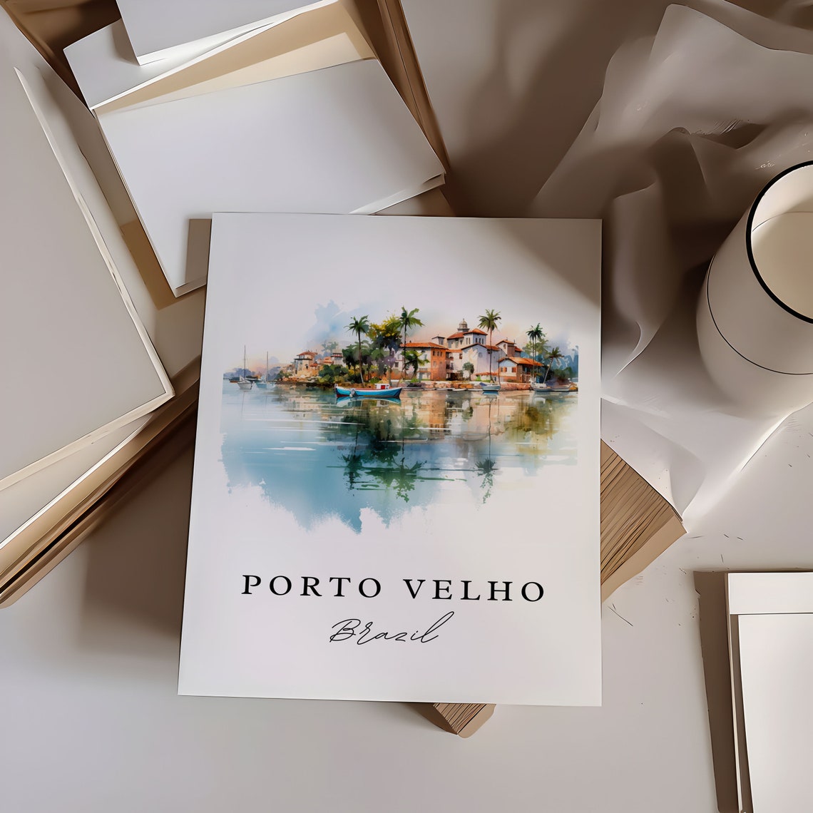 Port Velho Wall Art Brazil Poster Print Wedding Gift Present Custom Text Perfect - Image 6