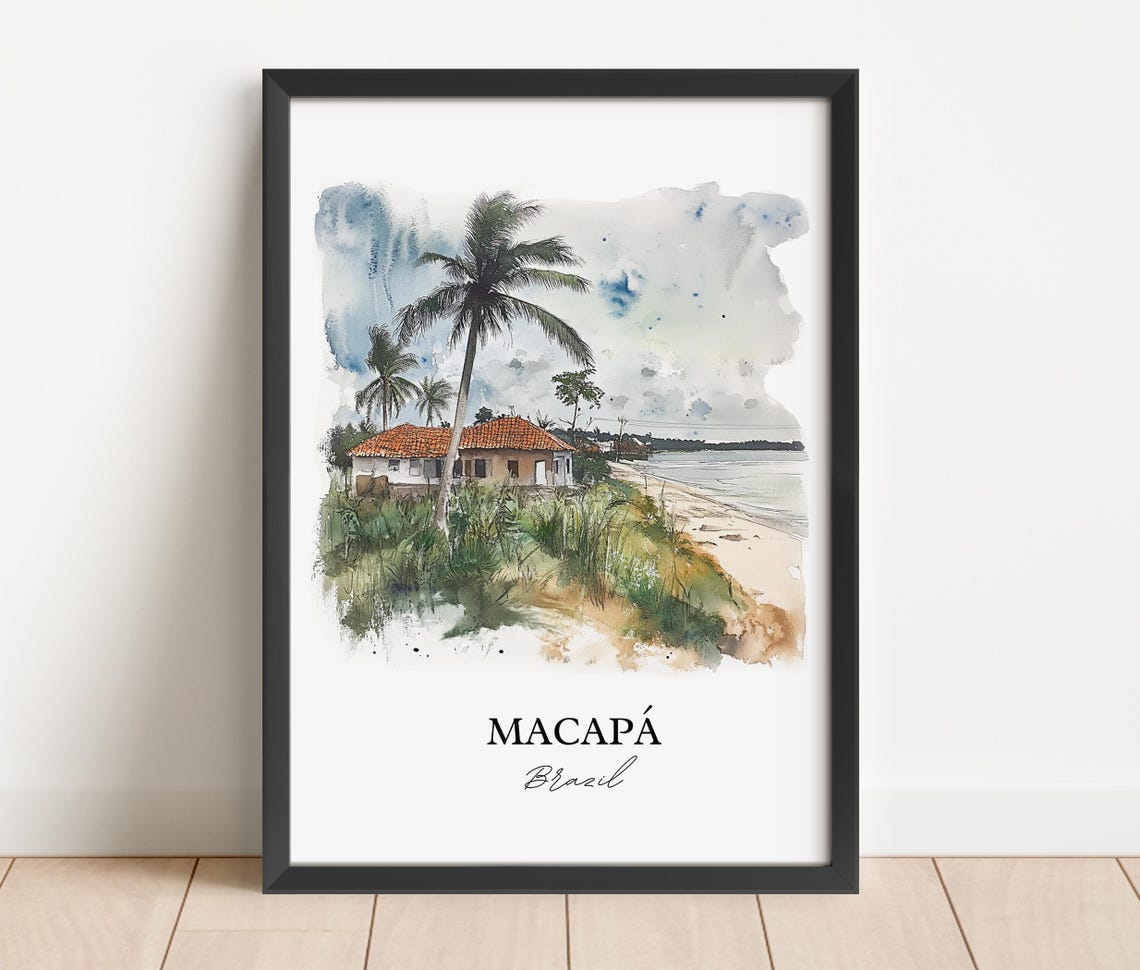 Macap Brazil Wall Art Amap State Print Watercolor Gift Travel Poster Housewarming - Image 3