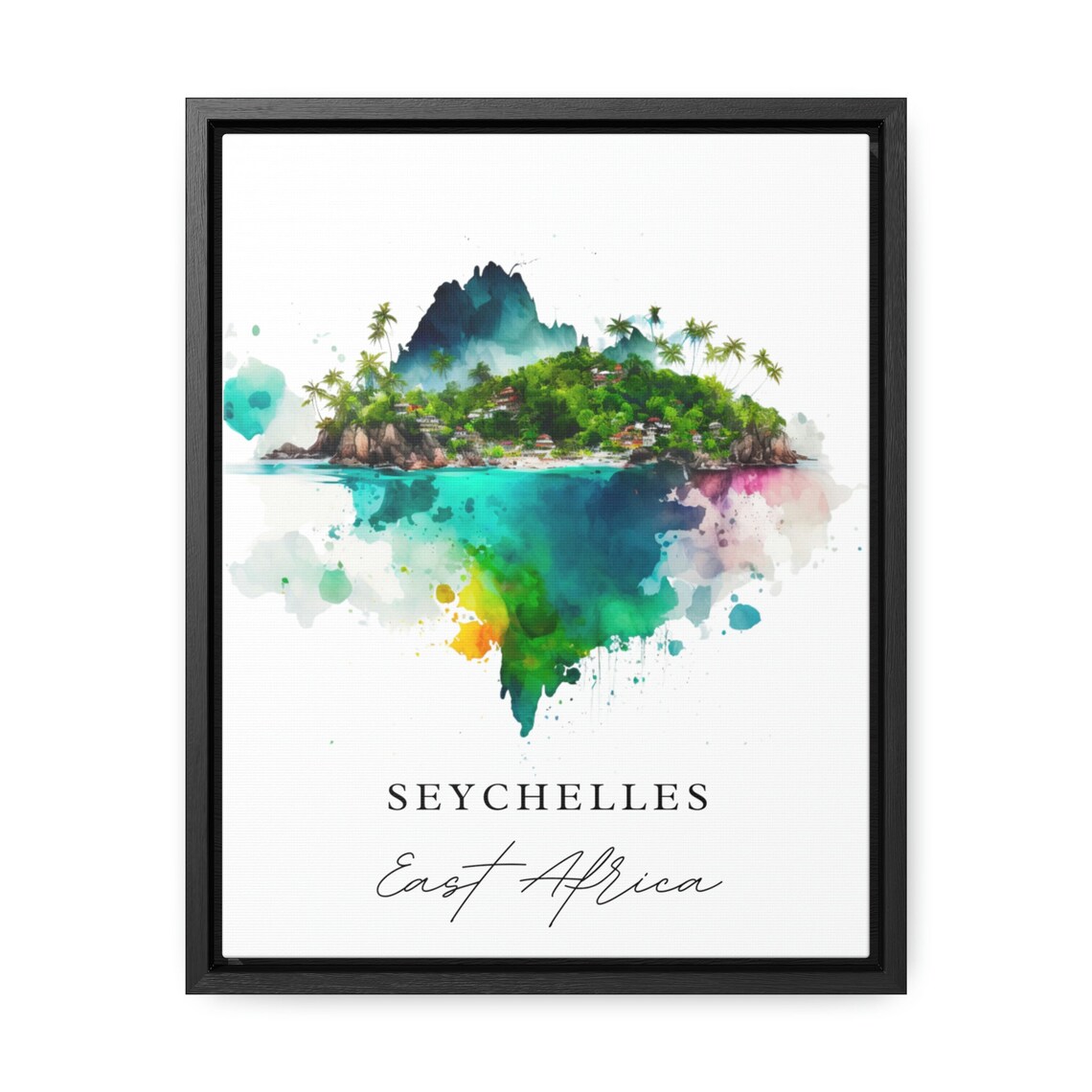 Seychelles Traditional Travel Poster, Personalized Text
