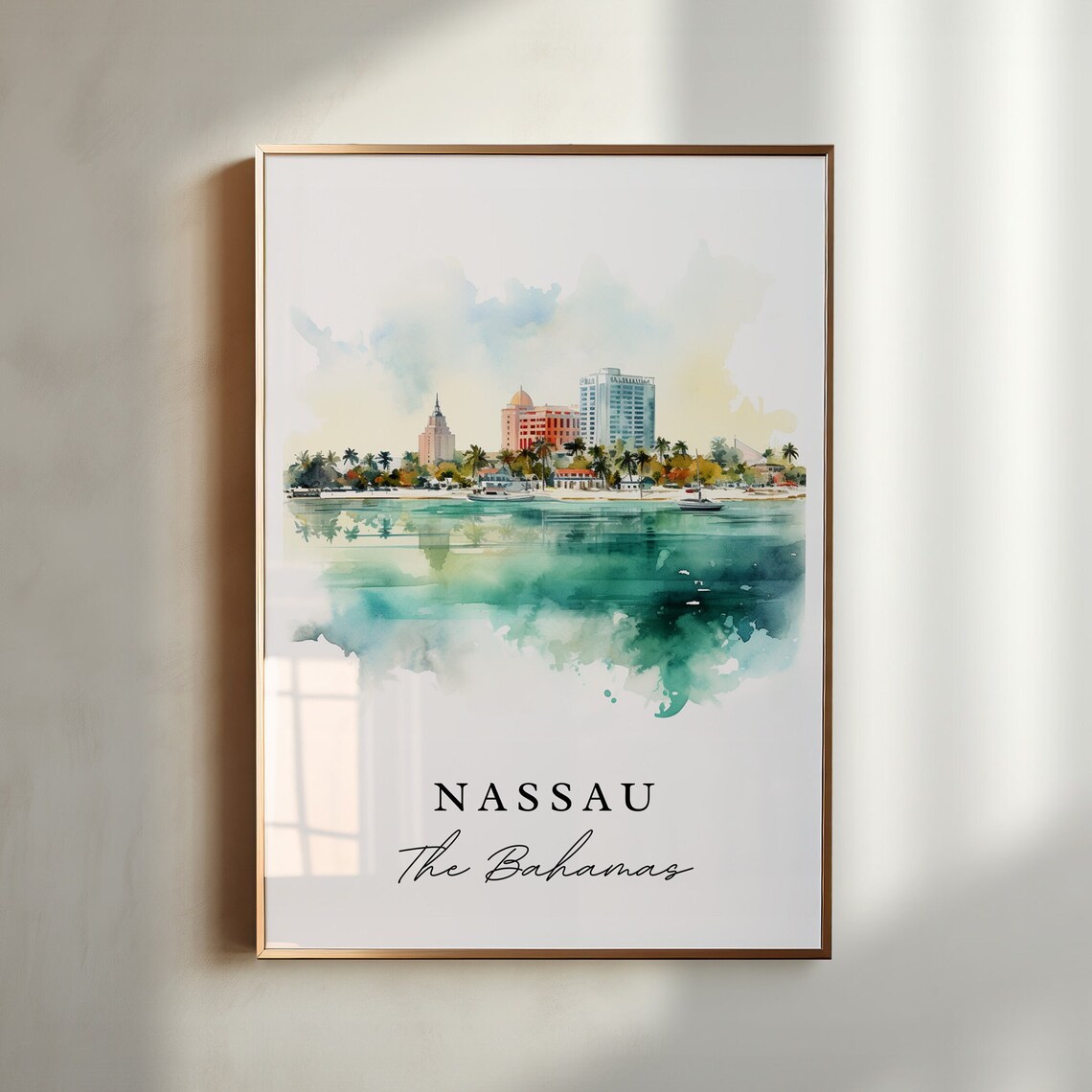 Nassau Bahamas Travel Poster, Custom Text