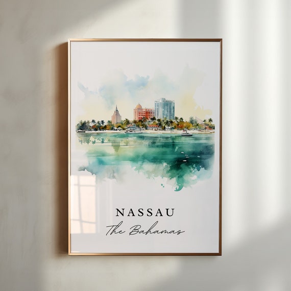 Nassau Bahamas Travel Poster, Custom Text