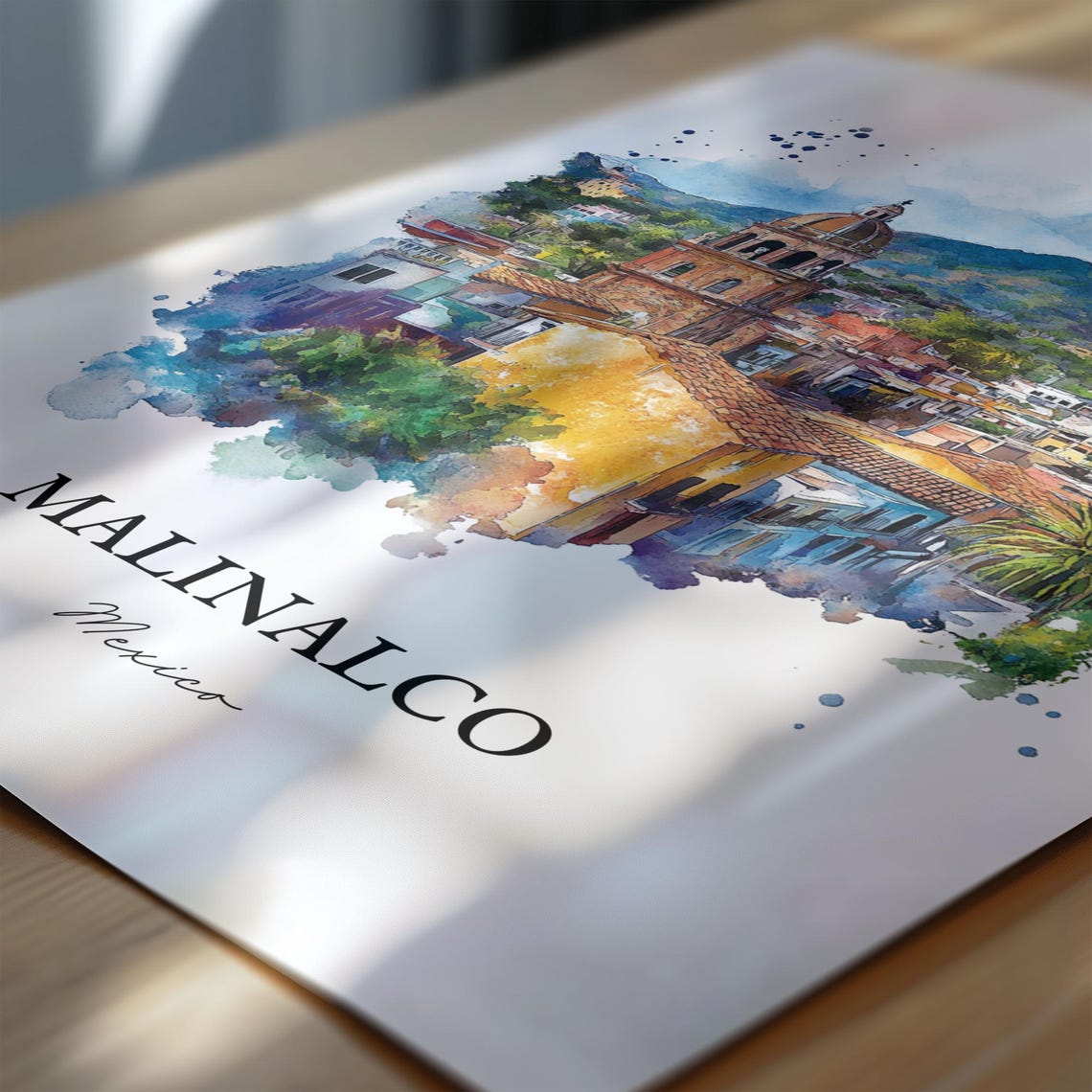 Malinalco Mx Wall Art Ixtapan Region Print Mexico Watercolor Gift Travel Poster Housewarming - Image 6