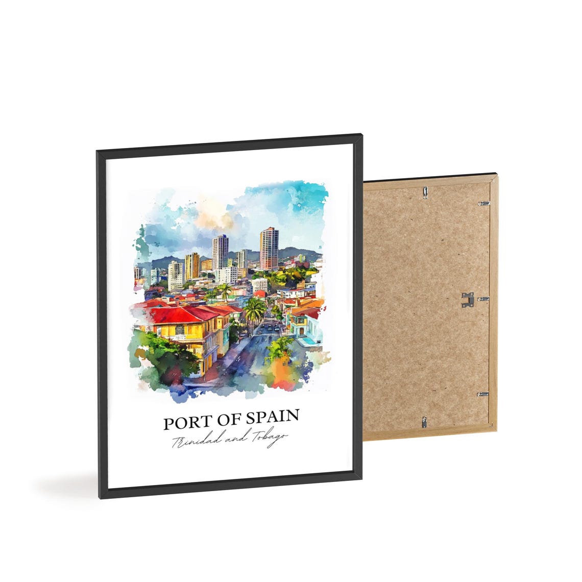 Port Of Spain Trinidad And Tobago Watercolor Travel Poster - Image 2