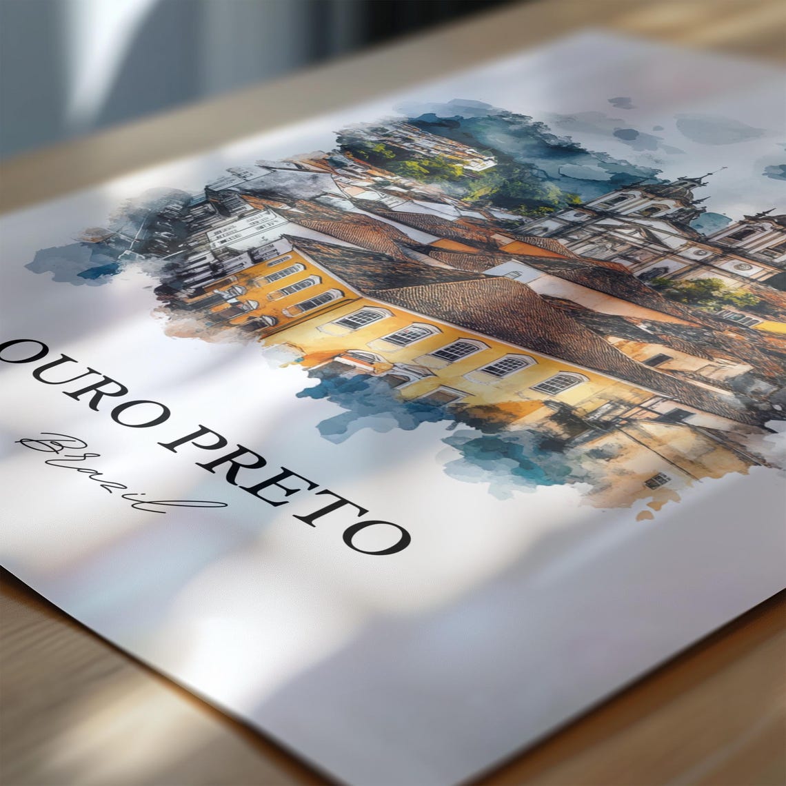 Ouro Preto Wall Art Brazil Print Watercolor Gift Travel Poster Housewarming - Image 6