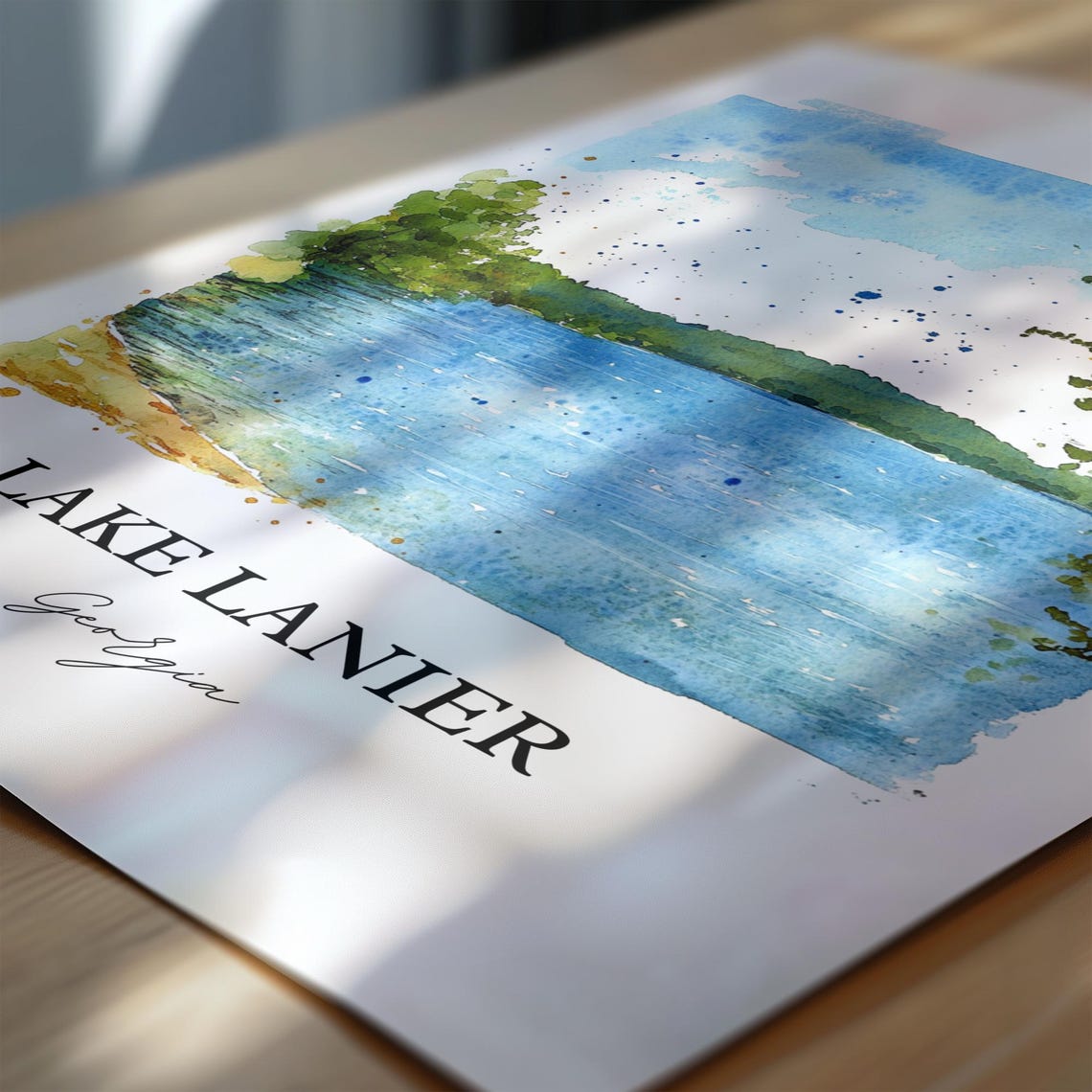 Lake Lanier Georgia Bright Blue Water Sunny Shoreline Poster - Image 6
