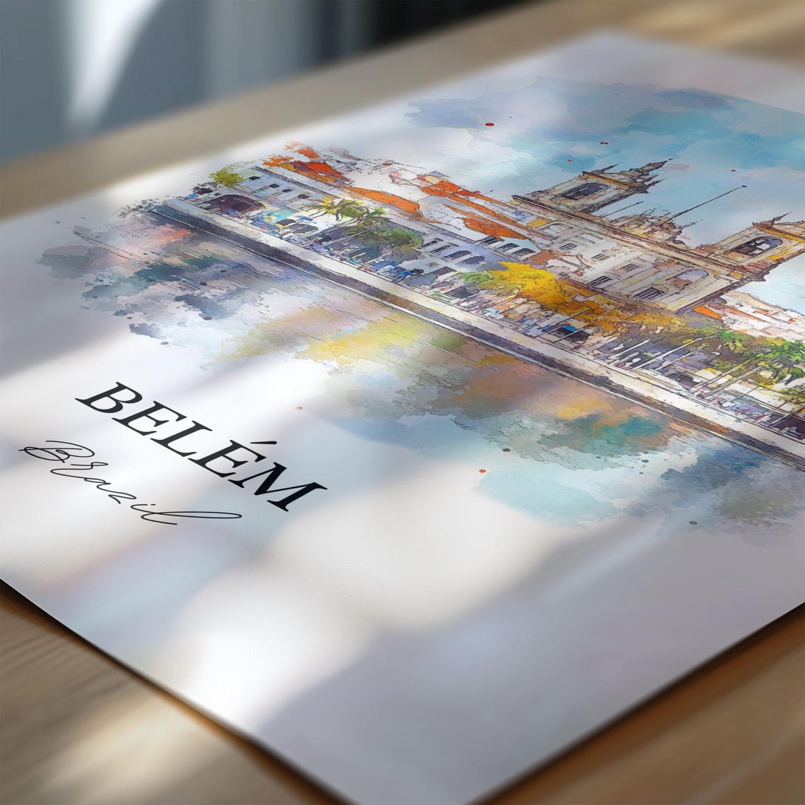 Belm Brazil Watercolor Travel Poster, Wall Art Print - Image 6