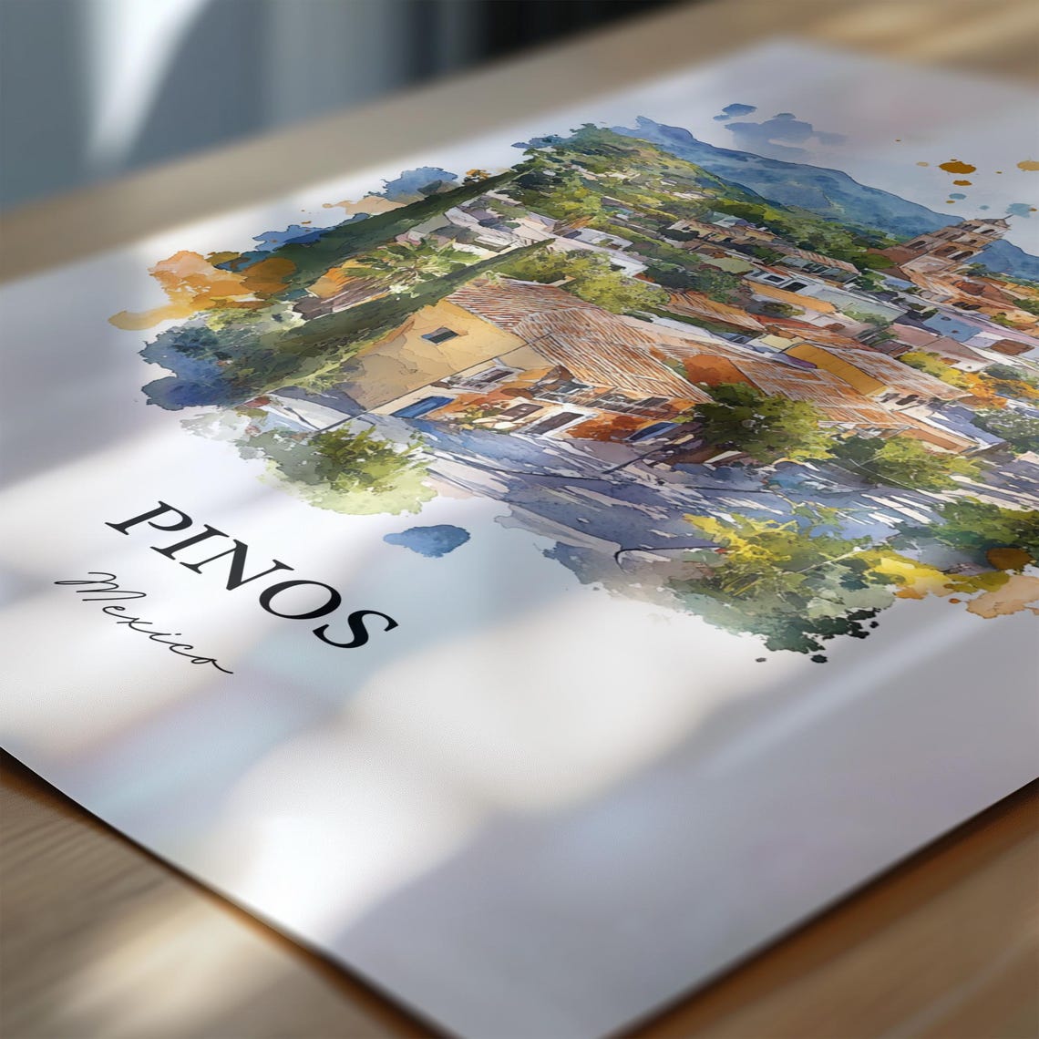 Pinos Mexico Wall Art Zacatecas Print Watercolor Gift Travel Poster Housewarming - Image 6