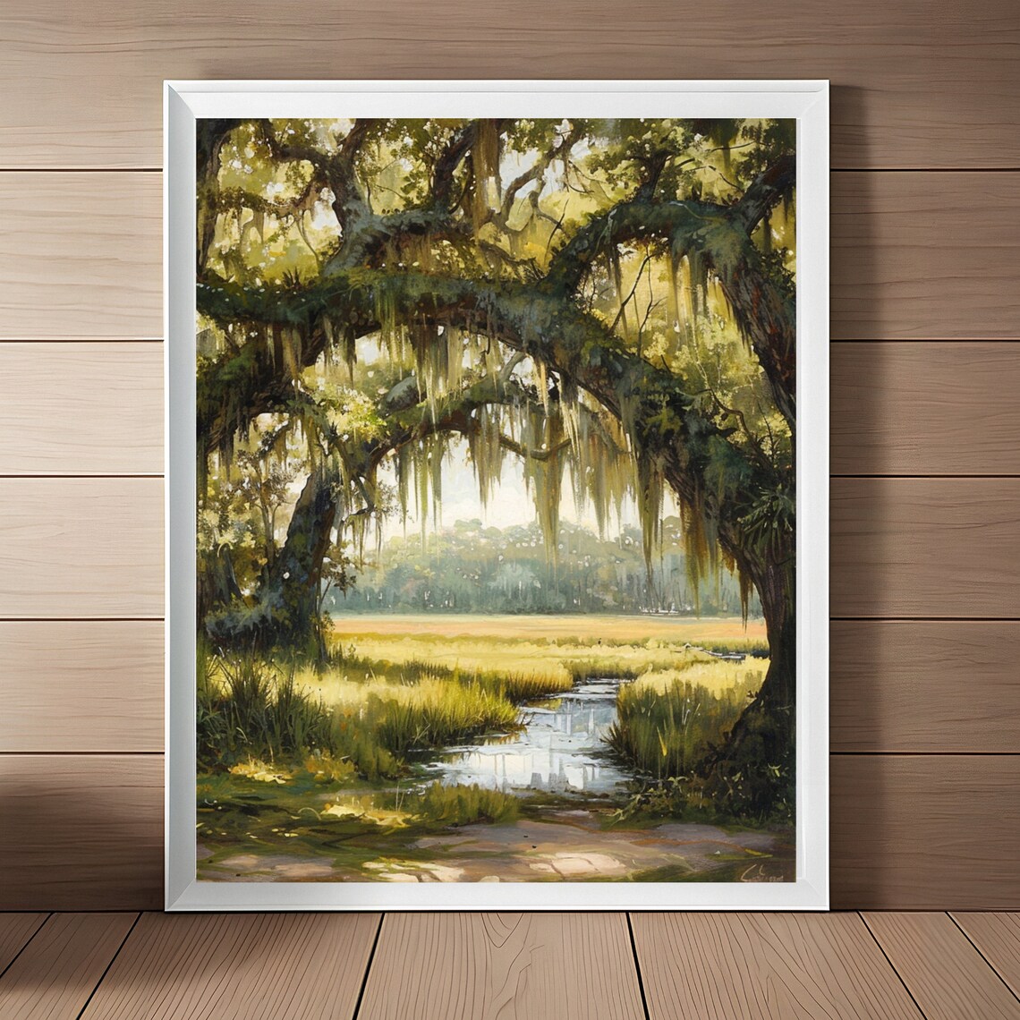 Southern Oak Trees Charleston Watercolor Art Print