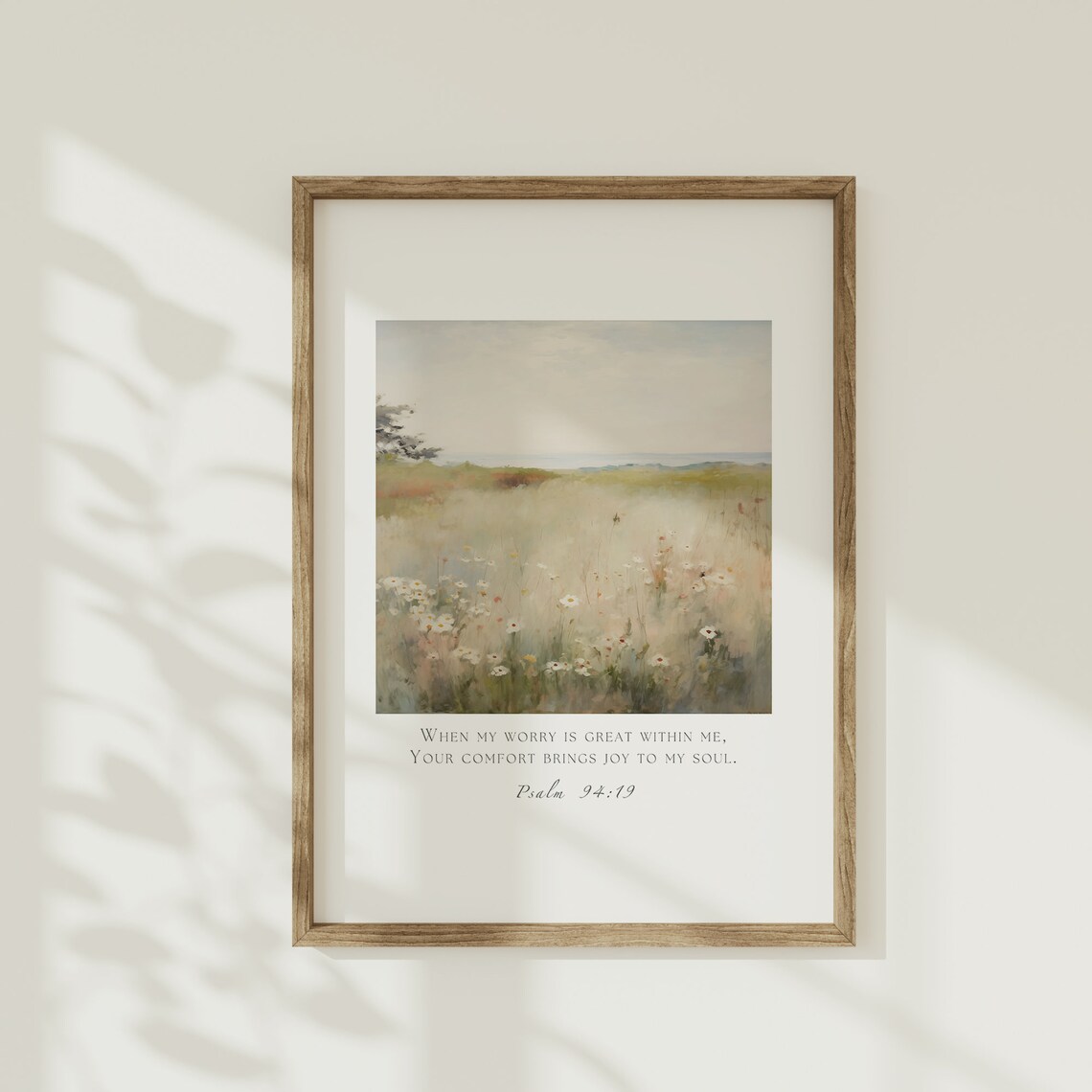 Psalm 94:19 Wildflower Scripture Poster, Vintage