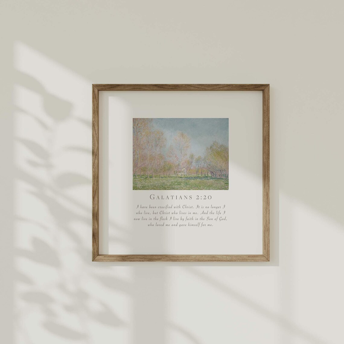 Galatians 2:20 Spring Woodland Impressionist Landscape Scripture Poster - Image 2