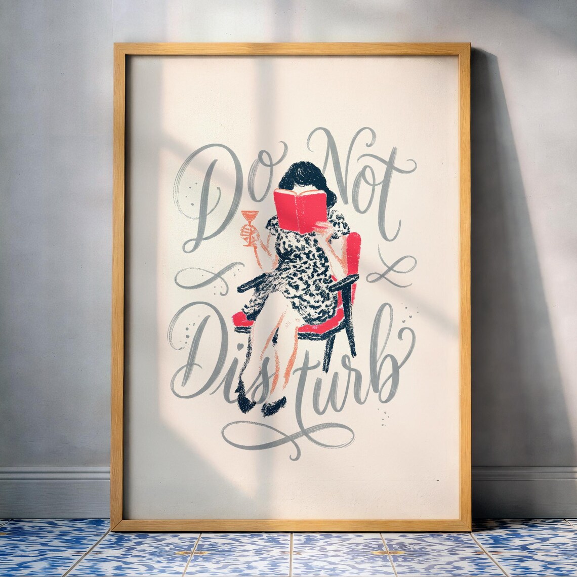 Do Not Disturb Book Lover Reading Quote Chic Feminine Wall Art
